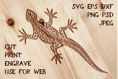 Lizard Template | SVG DXF EPS PSD PNG JPEG