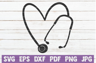 Heart Stethoscope SVG Cut File