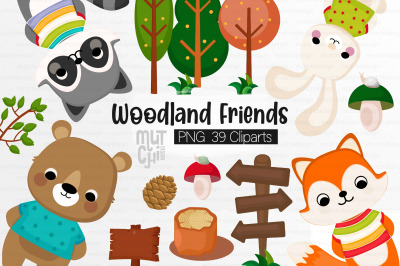 Woodland Animals Clipart Set