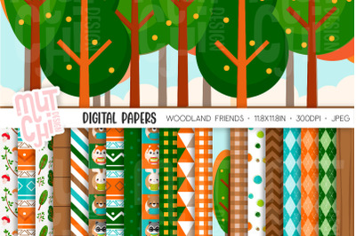 Woodland Friends Digital Papers