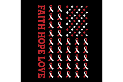 Faith Hope Love American Flag Ribbon