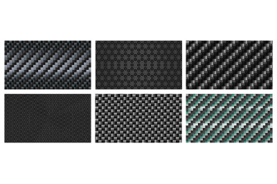 Seamless carbon fiber texture. Black metallic fibers pattern, sports c