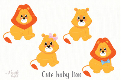 Cartoon Cute Little Animal Lion Clipart 2