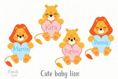 Cartoon Cute Little Animal Lion Clipart 4