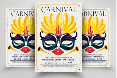 Carnival Mardi Gras Festival Flyer Template