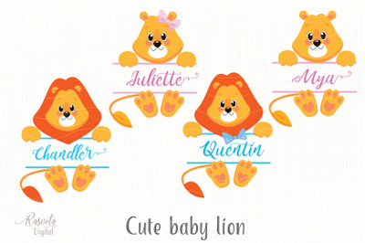 Cartoon Cute Little Animal Lion Clipart 5