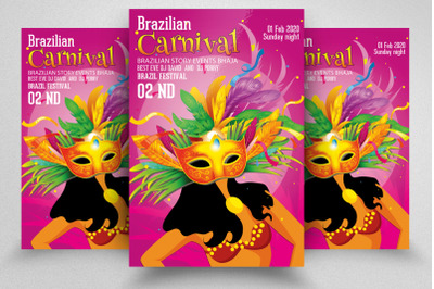 Brazilian Carnival Mardi Gras Flyer