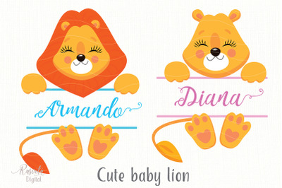 Cartoon Cute Little Animal Lion Clipart 6