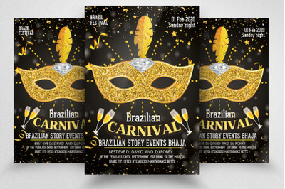 Brazilian Carnival Party Night Flyer