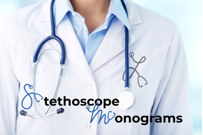 Stethoscope Monogram Alphabet | SVG | PNG | DXF | EPS