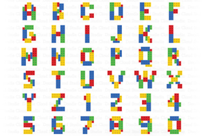 Alphabet SVG, Numbers SVG, Building Blocks Alphabet and Numbers.