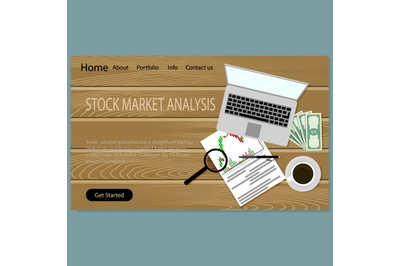 Stock market analysis, landing page website