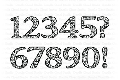 Leopard Numbers SVG, Animal Numbers SVG Cut Files.