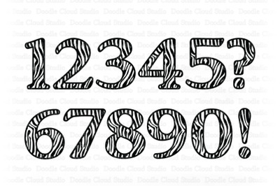 Zebra Numbers SVG, Animal Numbers SVG Cut Files.