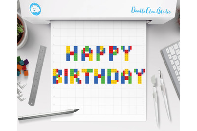 Happy Birthday Alphabet SVG, Building Blocks Alphabet,