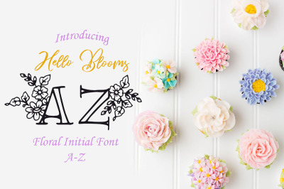 Hello Blooms Floral Initial Font