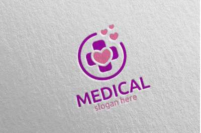 Love Medical Hospital Logo Design 86