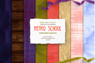 Retro school seamless textures