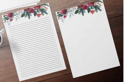 Christmas Wedding Invitation Paper, Printable Stationery