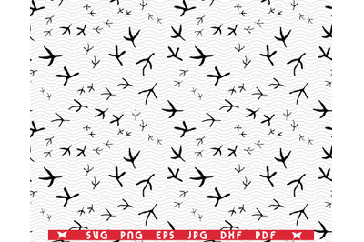 SVG Traces of Birds, Seamless Wallpaper, Digital clipart