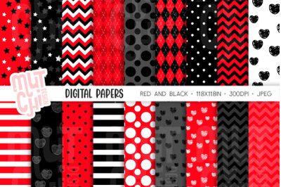 Red and Black Digital Papers