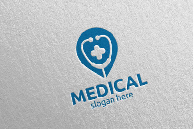 Pin Cloud Cross Medical Hospital Logo Design 106