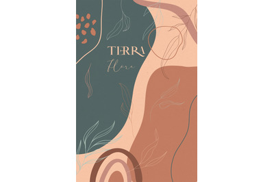 Terra Flora Abstract Collection of line drawing leaves illustrations.