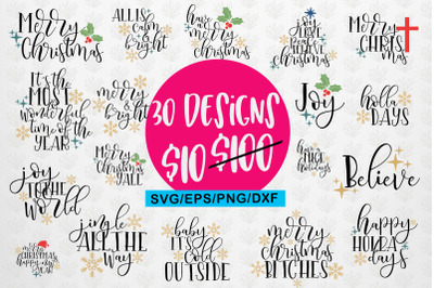 Christmas Quote Bundle - SVG EPS DXF PNG