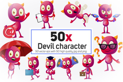 50x Devil character collection illustration.