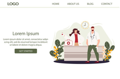 Landing Page Flat Illustration Doctors