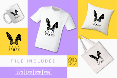 Cute Bunny Girl Silhouette SVG Cutting File