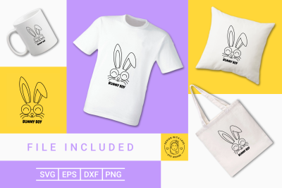 Cute Bunny Boy SVG Cutting File