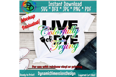 Live Colorfully Or Dye Trying svg, Hair Hustler, png Files for Cutting