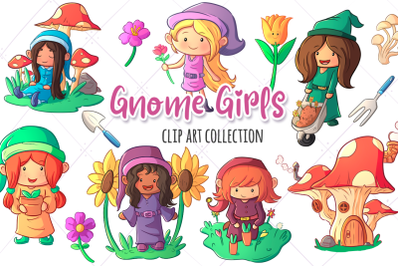 Gnome Girls Clip Art Collection