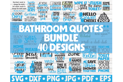 Funny Bathroom Quotes SVG Bundle | 40 designs | Cut File | clipart