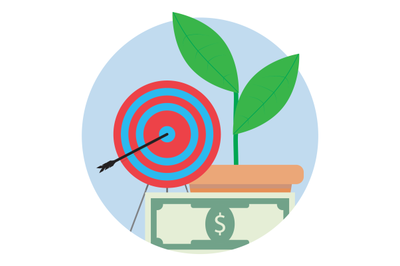 Financial target icon