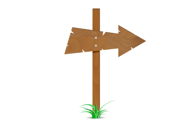 Wooden arrow sign