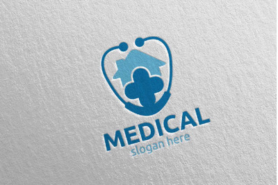 House Cross Medical Hospital Logo Design 119