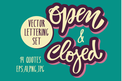Open &amp; Closed Vector Lettering Set