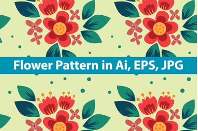 Vintage Flower Seamless Pattern Background