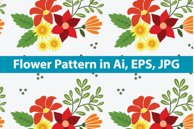 Modern Flower Seamless Pattern Background