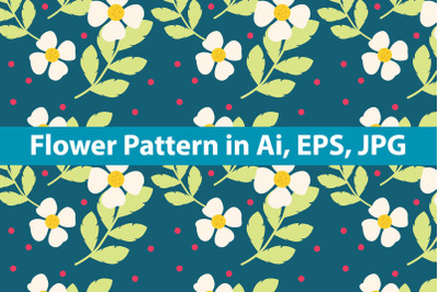 Jasmine Flower Seamless Pattern Background