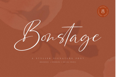 Bonstage Font + Abstract Shapes
