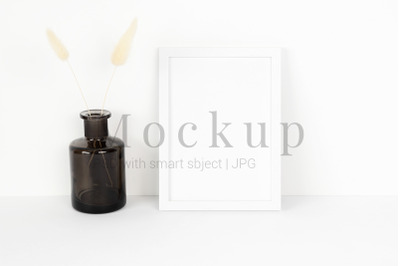 Download Square Clear Glass Bottle With Cognac Mockup Yellowimages