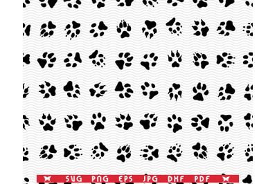 SVG Seamless, Footprints of Dogs, Digital clipart