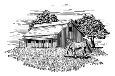 Horse Stable Illustration