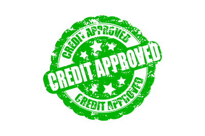 Credit approved&2C; bank approval stamp