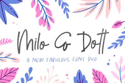 Milo &amp; Dott Font Duo (Quirky Font, Handmade Font, Fun Font)