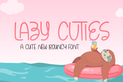Lazy Cuties Font (Cute Fonts, Bouncy Fonts, Monoline Fonts)