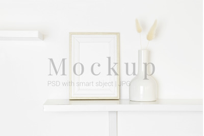 White Frame Mockup On White Background